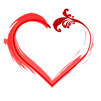 Abstract Red Heart Design PNG Image