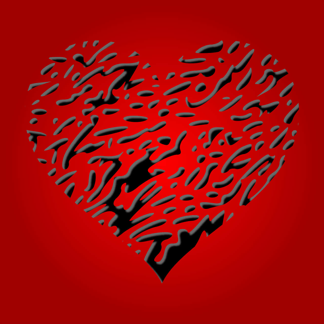 Abstract Red Heart Design PNG Image