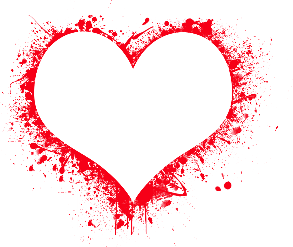 Abstract Red Heart Splatter PNG Image