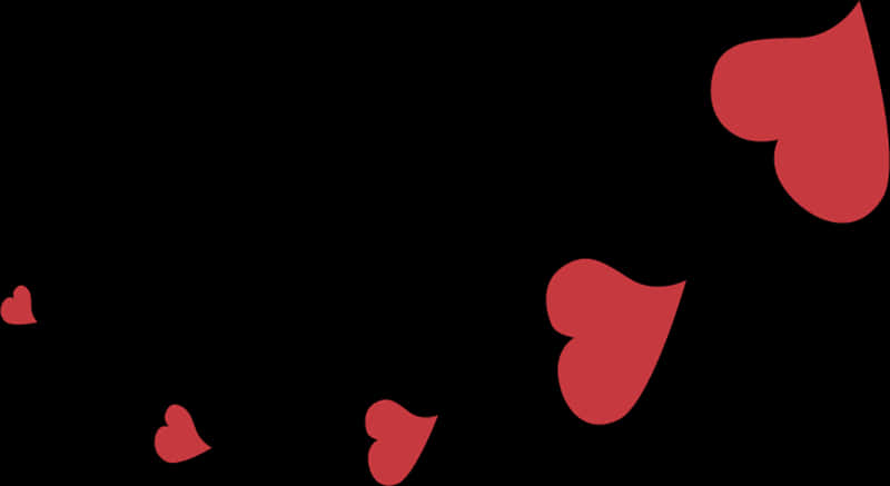 Abstract Red Heartson Black Background PNG Image