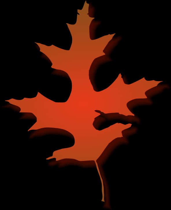 Abstract Red Leaf Silhouette PNG Image