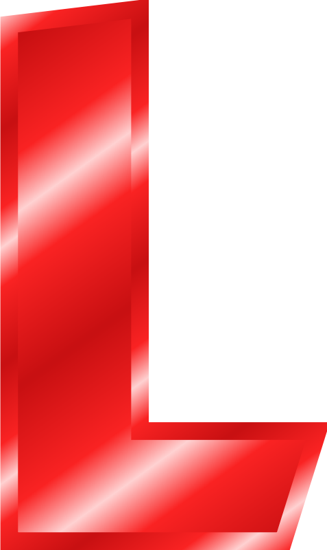 Abstract Red Letter L Design PNG Image