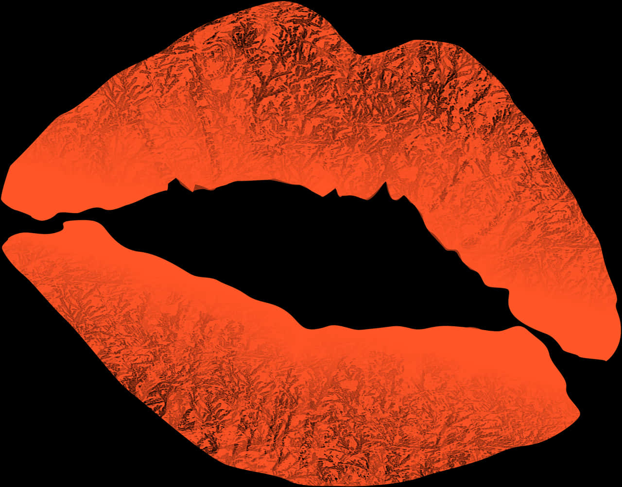 Abstract Red Lips Silhouette PNG Image