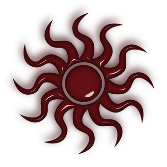 Abstract Red Sun Design PNG Image