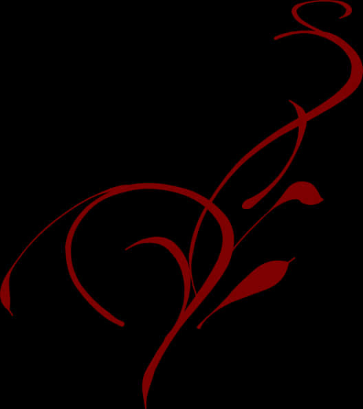 Abstract Red Vine Design PNG Image