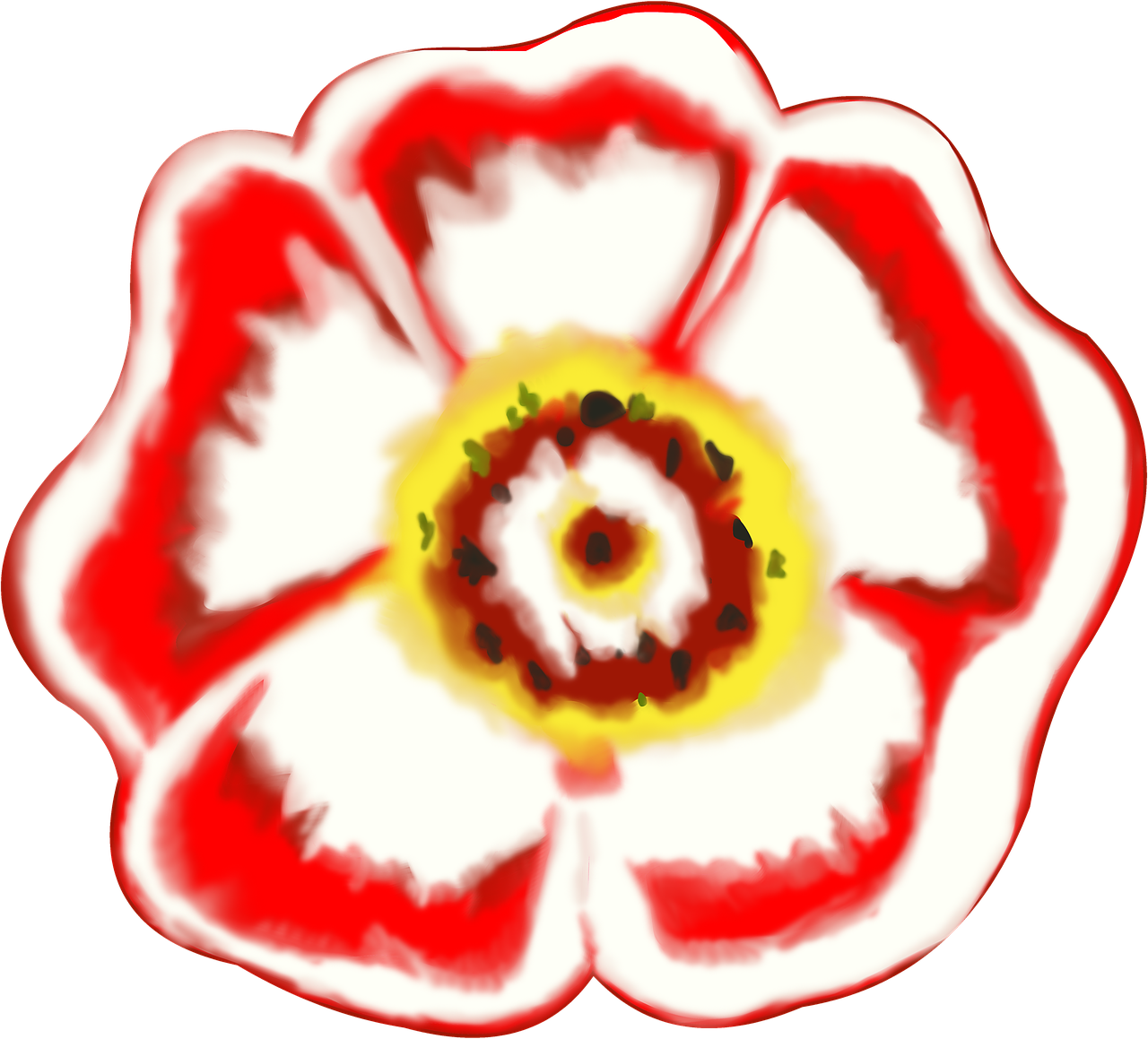 Abstract Red White Flower Art PNG Image