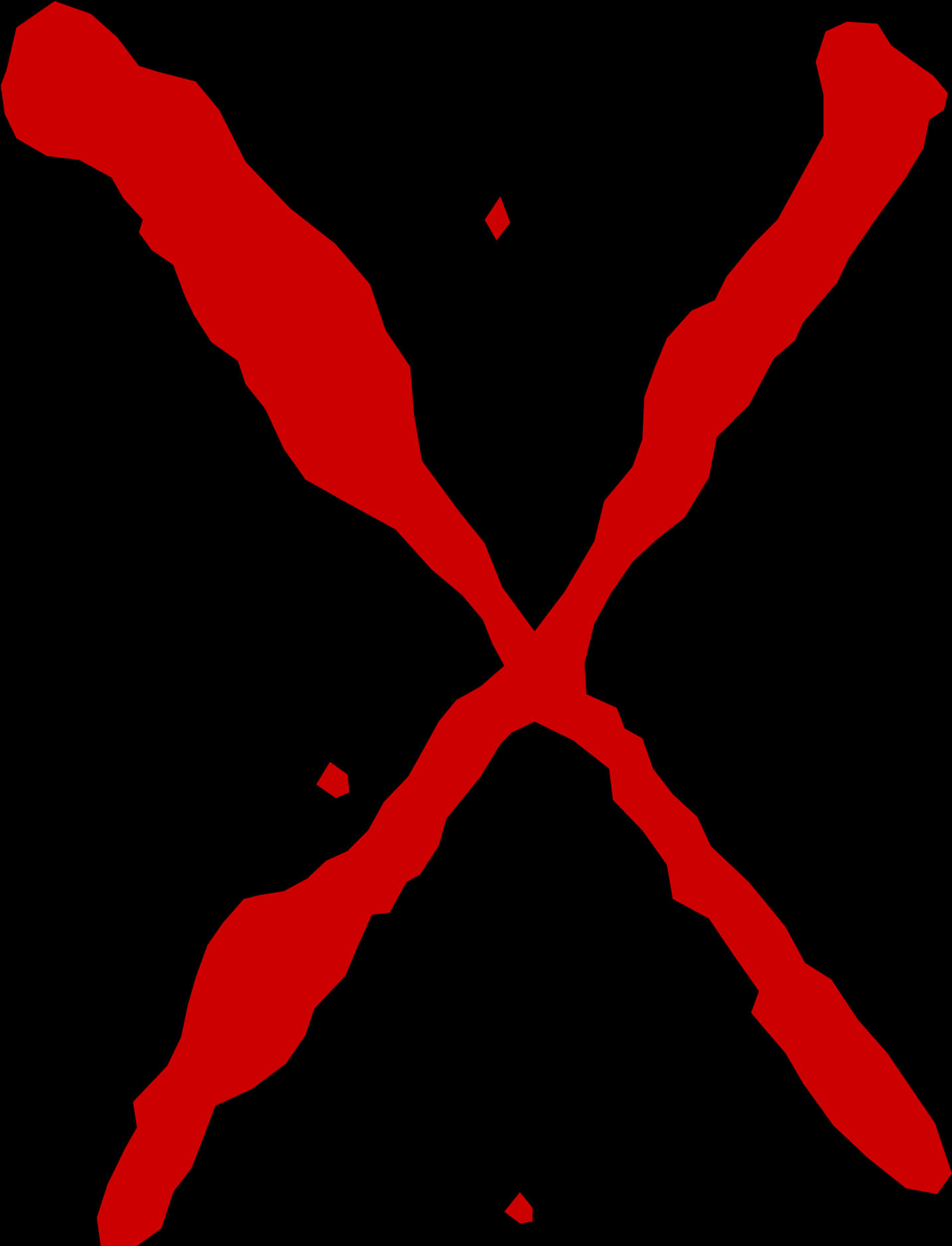 Abstract Red X Mark PNG Image