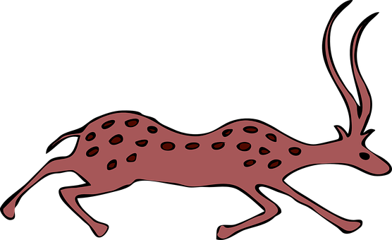 Abstract Running Deer Silhouette PNG Image