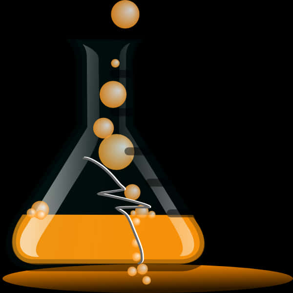 Abstract Science Beaker Bubbles PNG Image