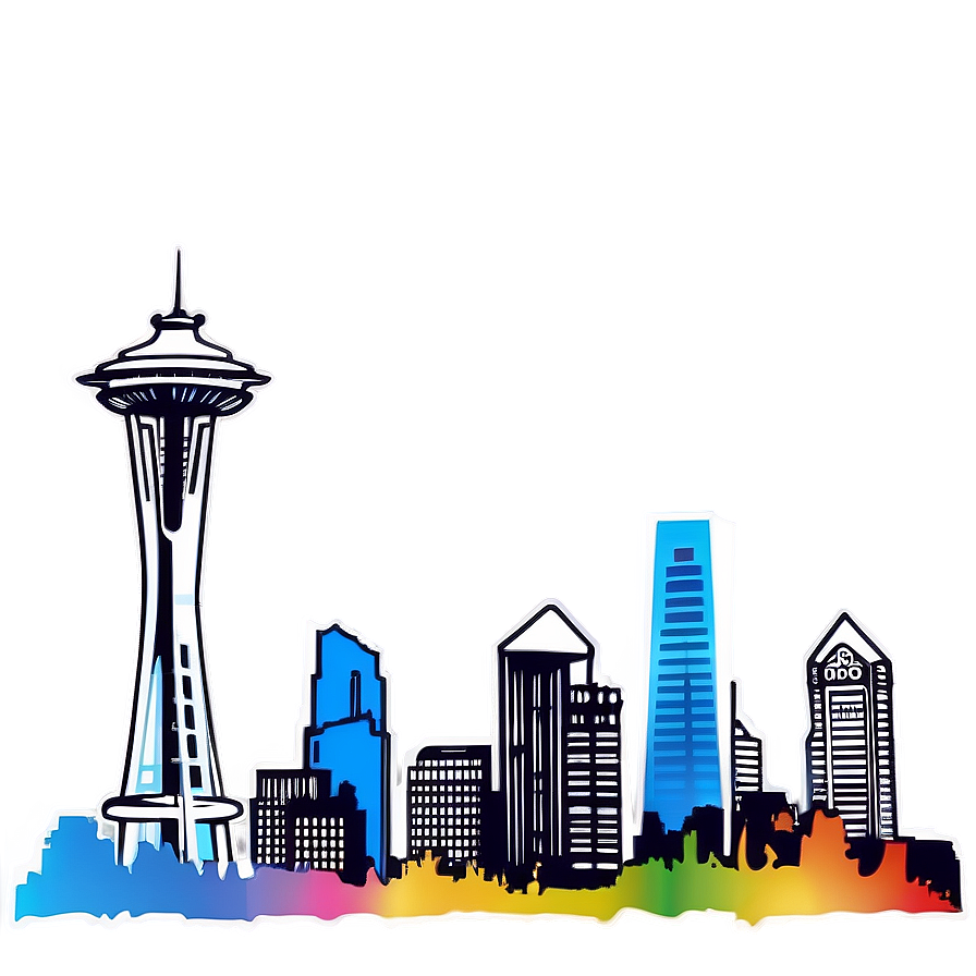 Abstract Seattle Skyline Graphic Png Vpi PNG Image