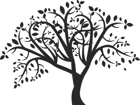 Abstract Silhouette Tree Graphic PNG Image