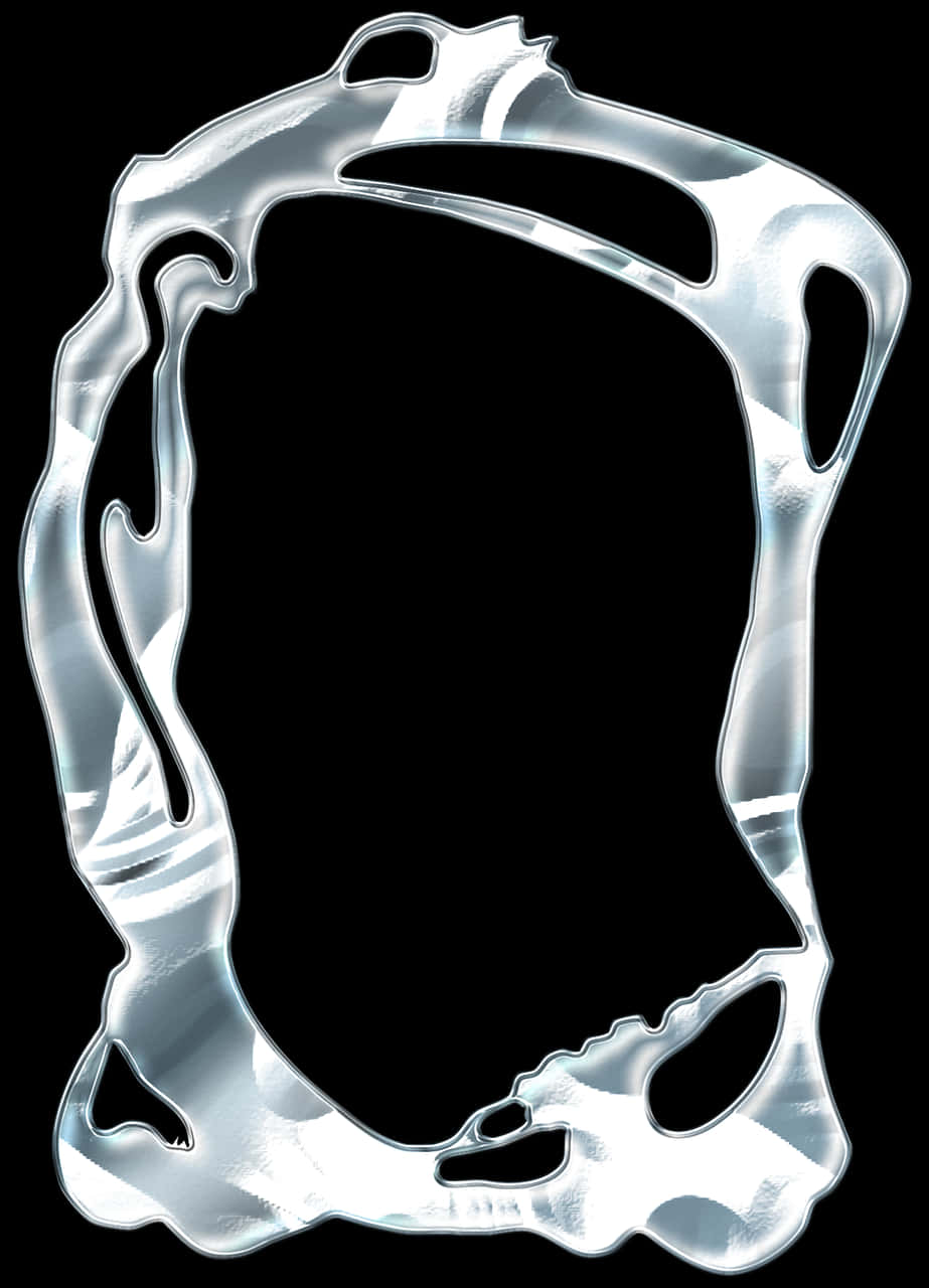 Abstract Silver Frame Design PNG Image