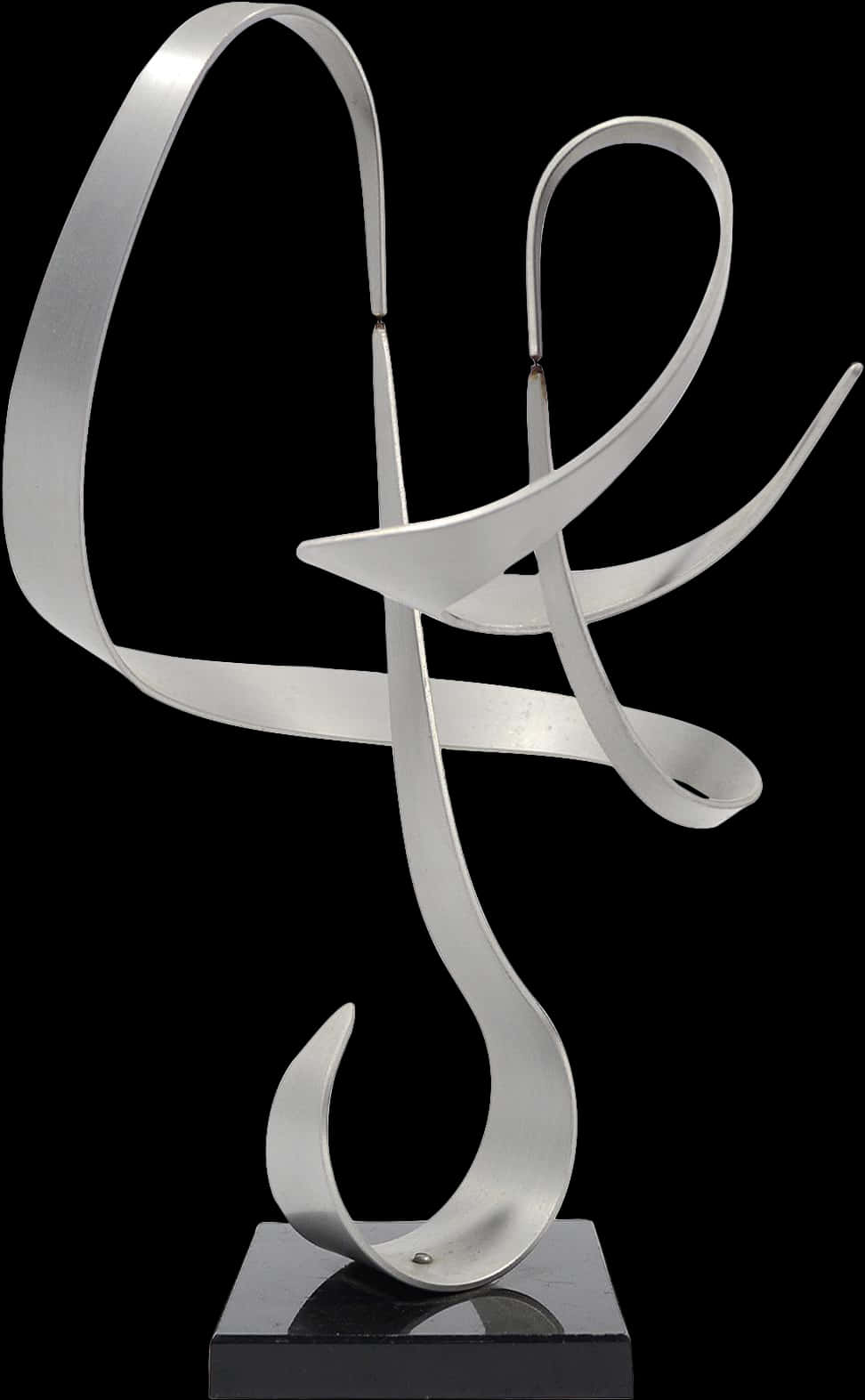 Abstract Silver Sculpture PNG Image