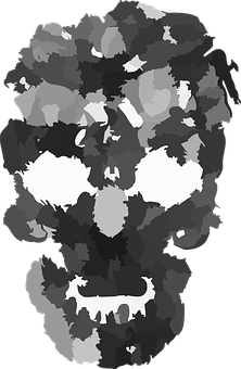 Abstract Skull Illusion Art PNG Image