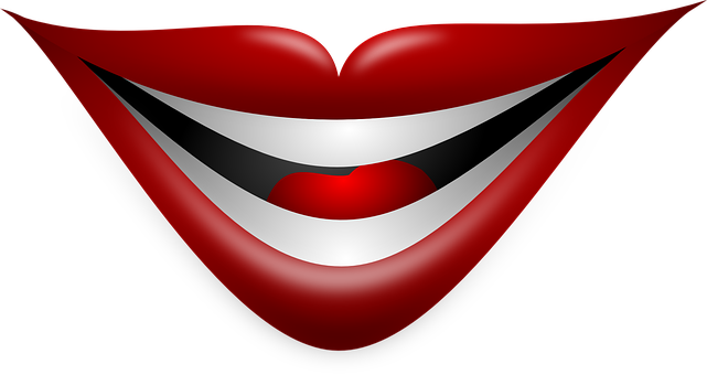 Abstract Smiling Lips Graphic PNG Image