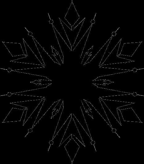 Abstract Snowflake Design PNG Image