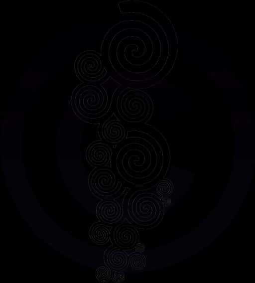 Abstract Swirl Pattern Dark Background PNG Image