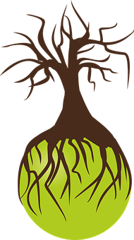 Abstract Tree Roots Design PNG Image