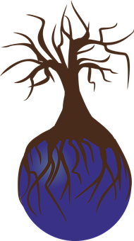 Abstract Tree Roots Design PNG Image