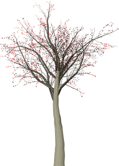 Abstract Treewith Red Lights PNG Image