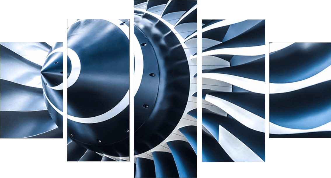 Abstract Turbofan Engine Panel Art PNG Image