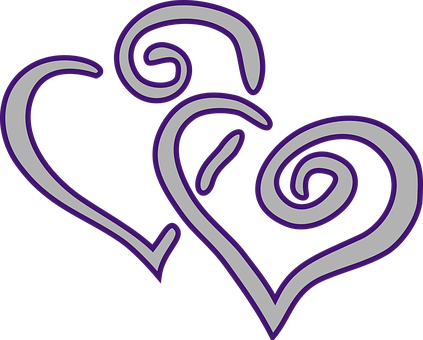 Abstract Twin Hearts Design PNG Image