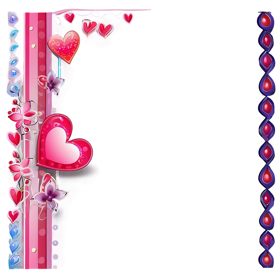 Abstract Valentines Day Border Png Qtk PNG Image