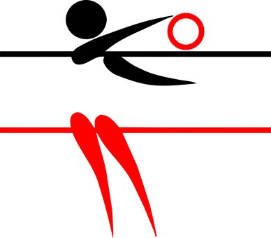 Abstract Volleyball Spike Redand Black PNG Image