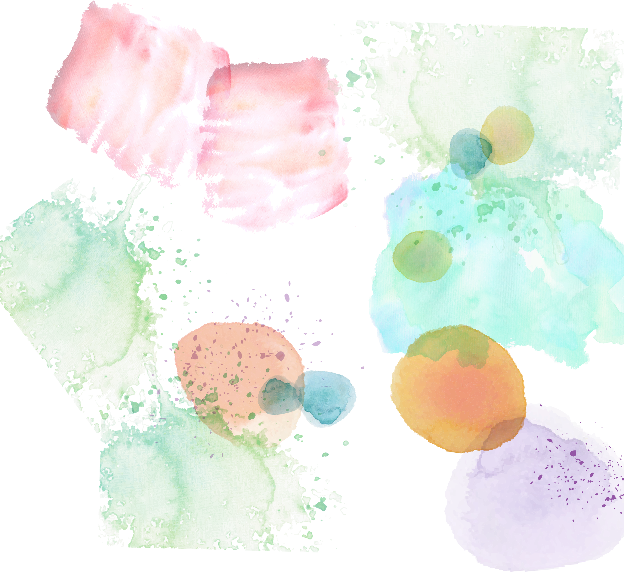 Abstract Watercolor Splotches Background PNG Image