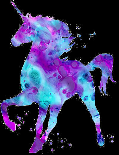 Abstract Watercolor Unicorn PNG Image