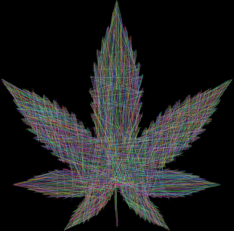 Abstract Weed Leaf Art PNG Image