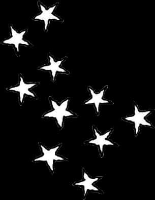 Abstract White Starson Black Background PNG Image