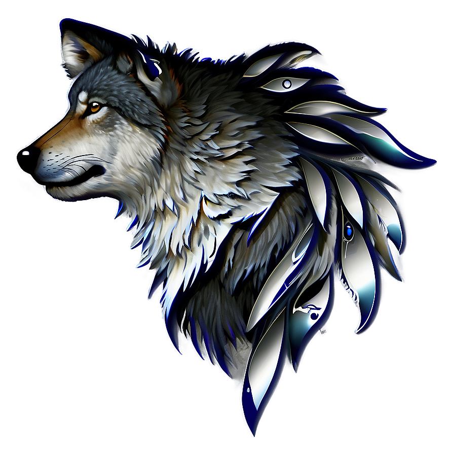 Abstract Wolf Head Artwork Png 06122024 PNG Image