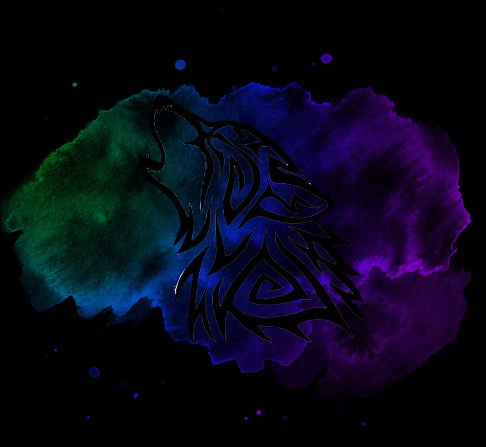 Abstract Wolf Silhouette Nebula PNG Image