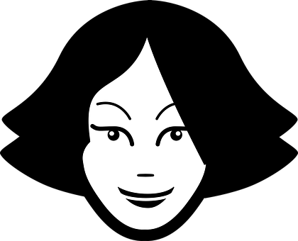 Abstract Woman Face Blackand White PNG Image