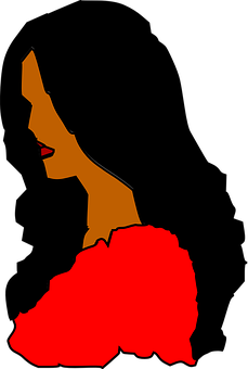 Abstract Woman Silhouette Red Dress PNG Image