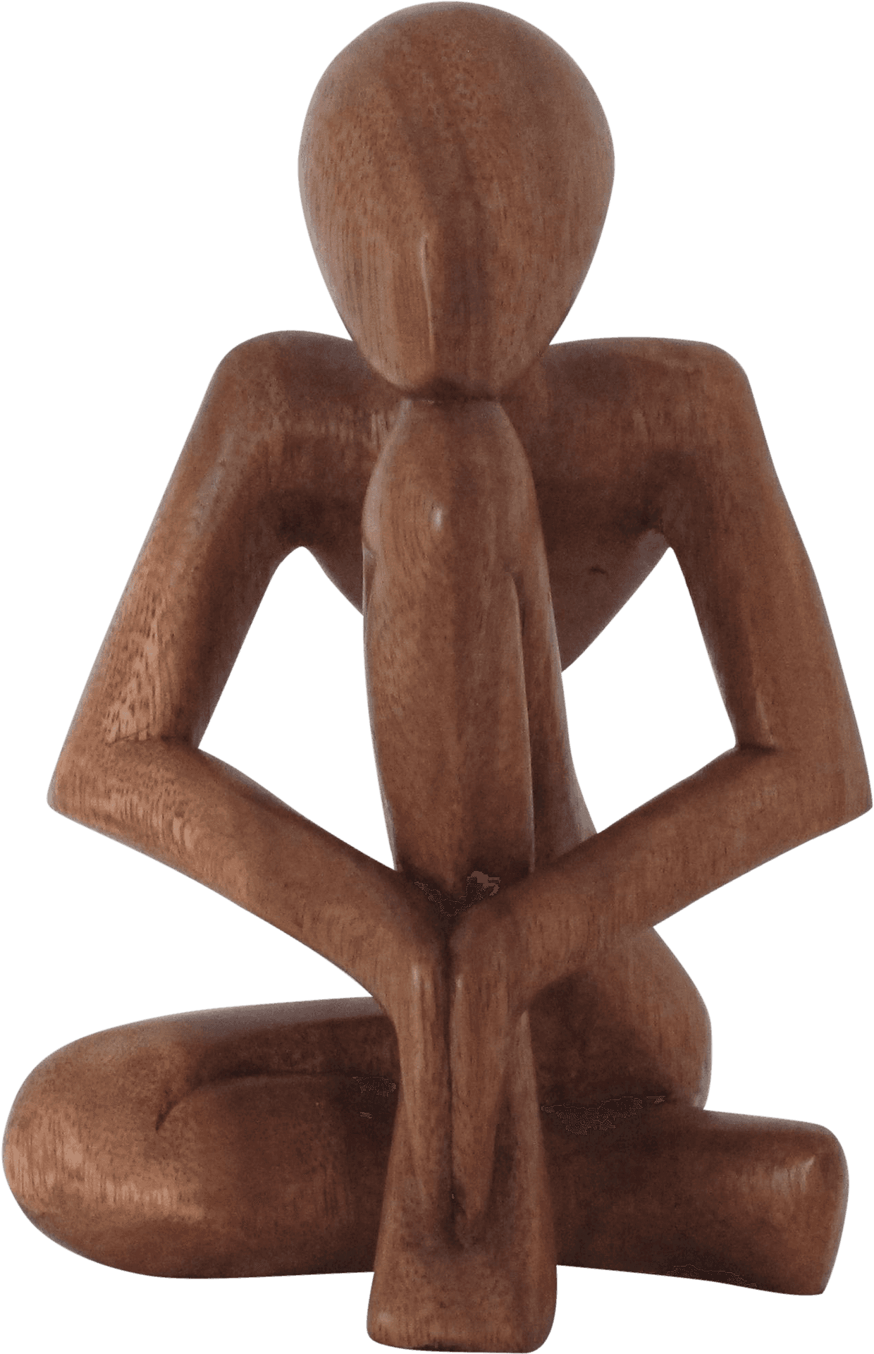 Abstract Wooden Figure Sculpture PNG Image