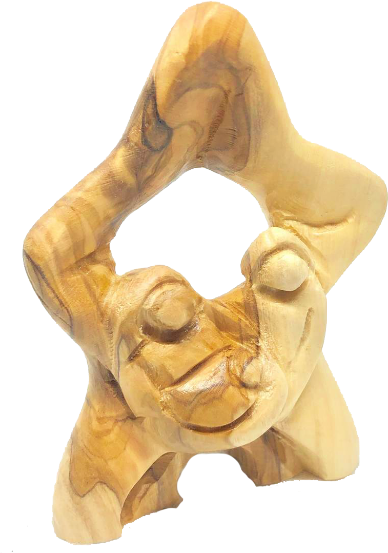 Abstract Wooden Sculpture Art Piece PNG Image