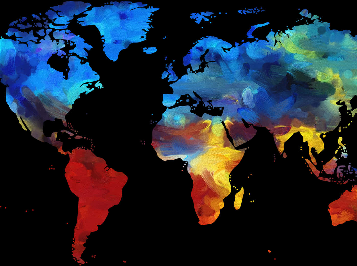 Abstract World Map Artwork PNG Image