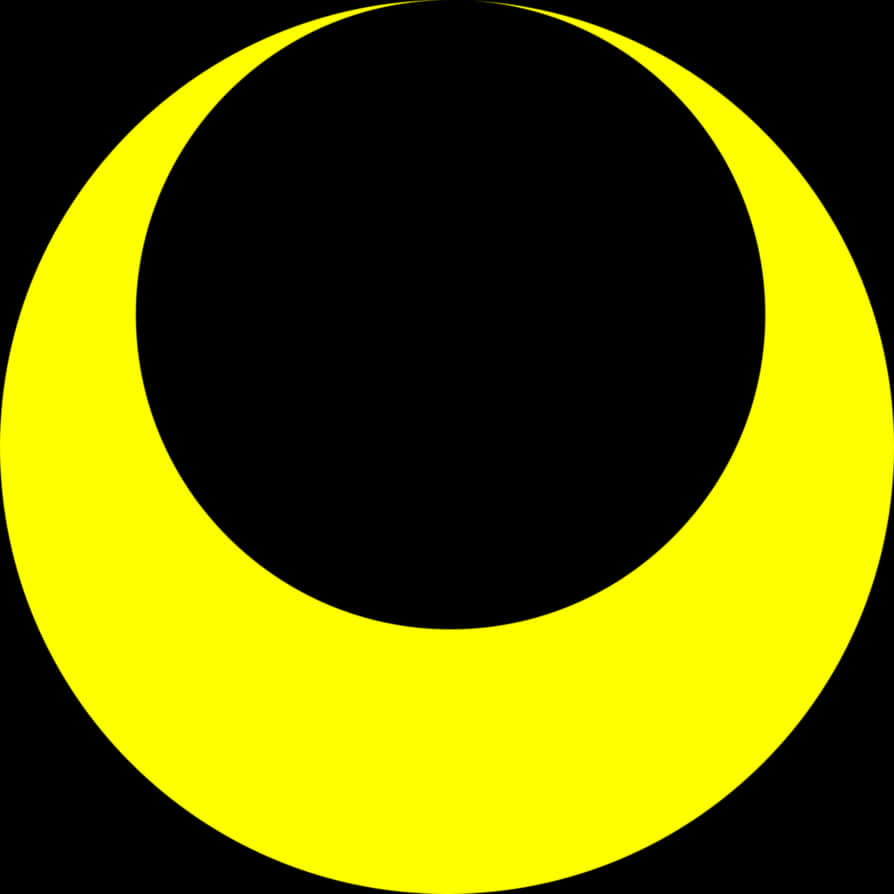 Abstract Yellow Crescent Moon PNG Image