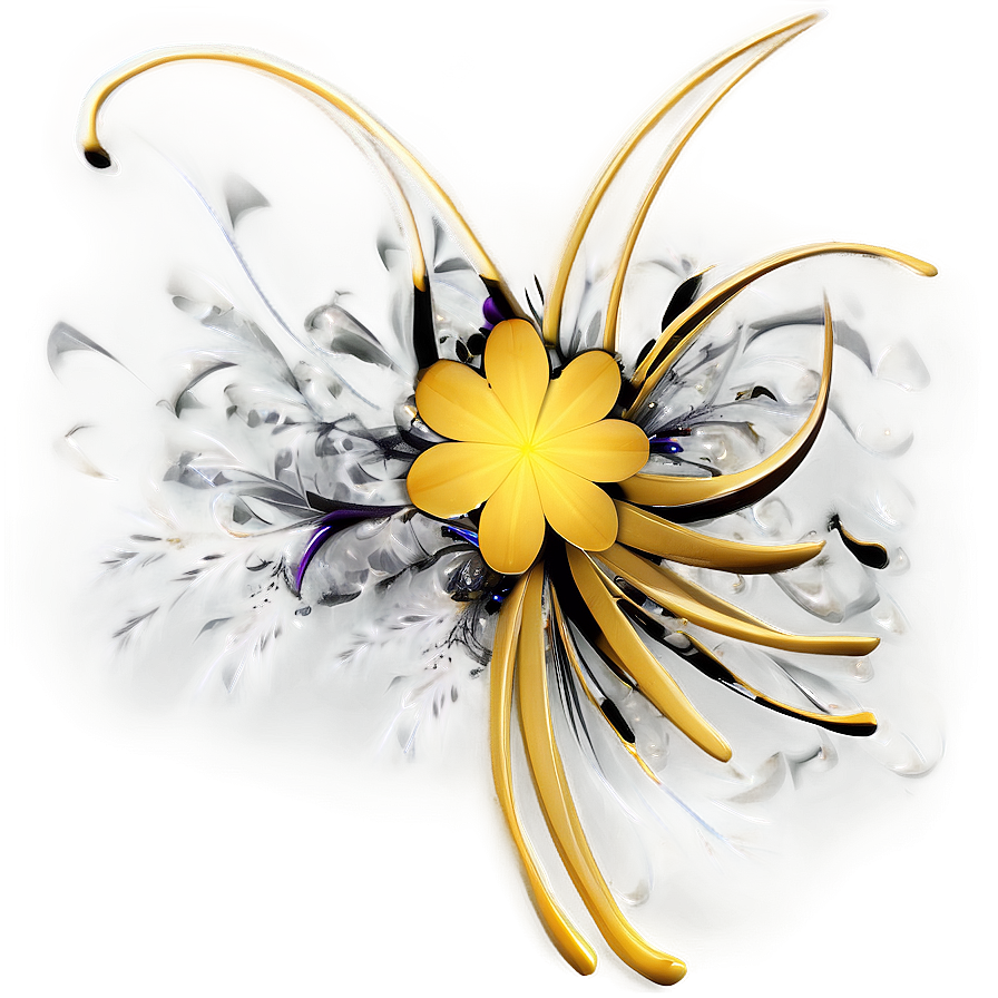 Abstract Yellow Flowers Png Dwg PNG Image