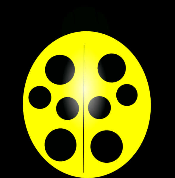 Abstract Yellow Ladybug Design PNG Image