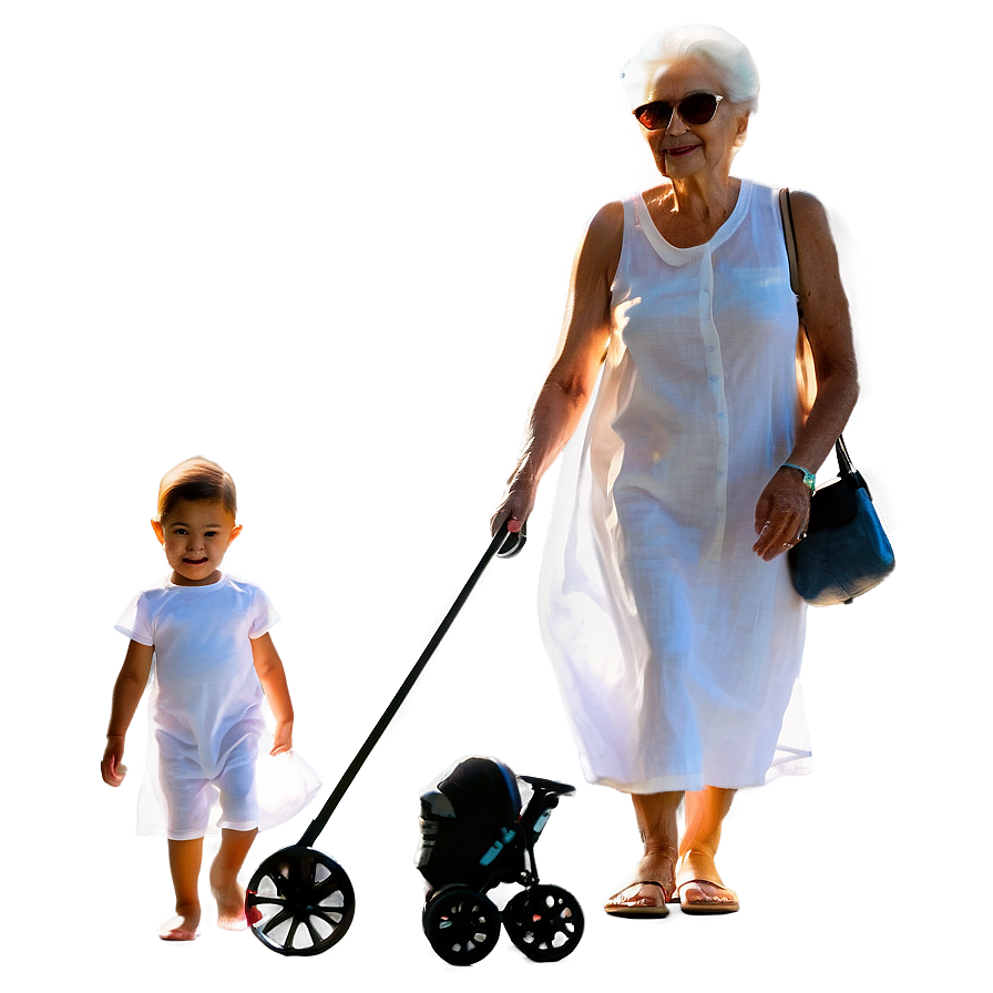 Abuela And Grandchild Silhouette Png Xsg PNG Image