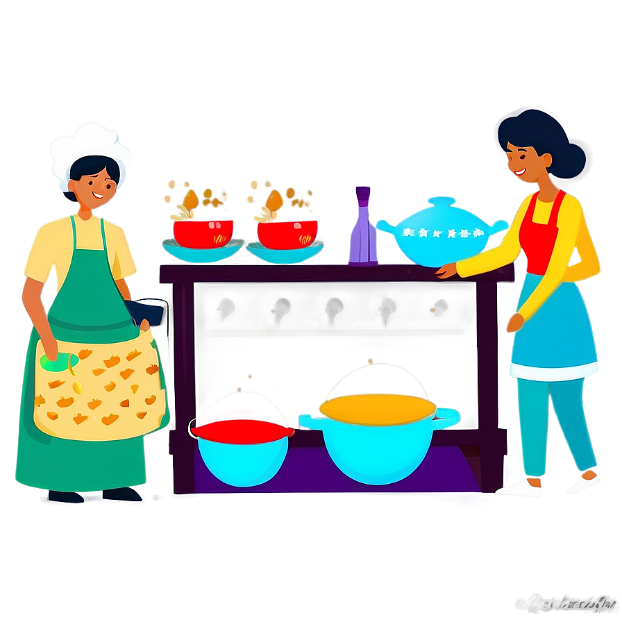 Abuela Cooking Illustration Png 06292024 PNG Image