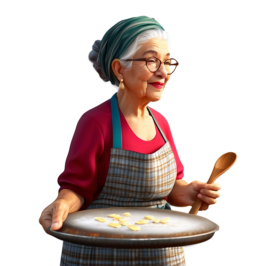 Abuela Cooking Illustration Png Awm14 PNG Image