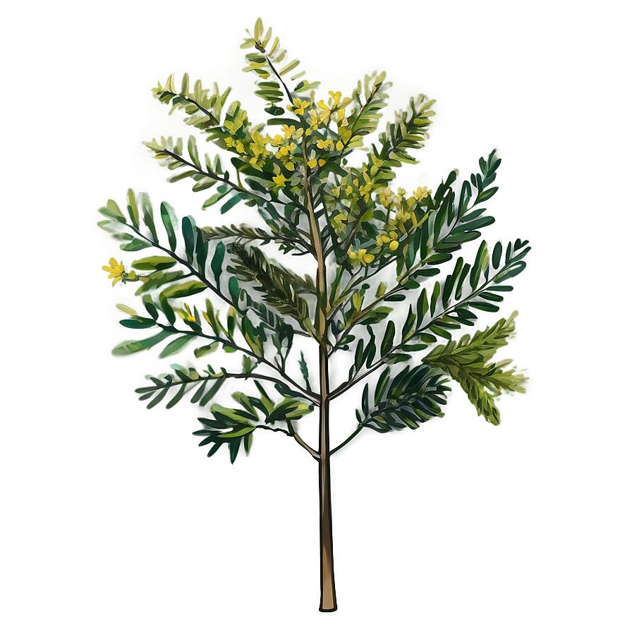 Acacia Tree Botanical Drawing Png 06132024 PNG Image