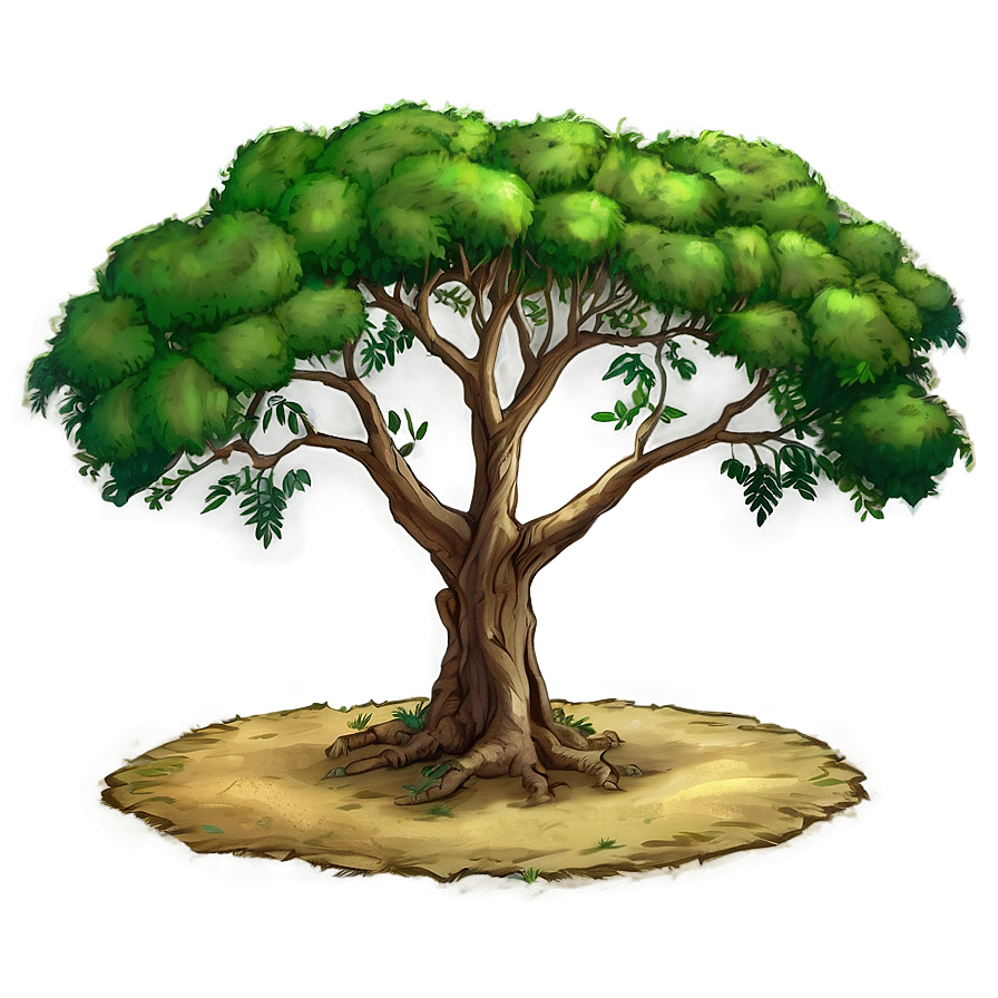 Acacia Tree Traditional Art Png 06132024 PNG Image