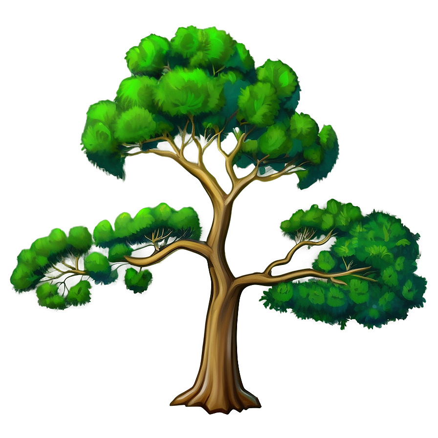 Acacia Tree Traditional Art Png 06132024 PNG Image