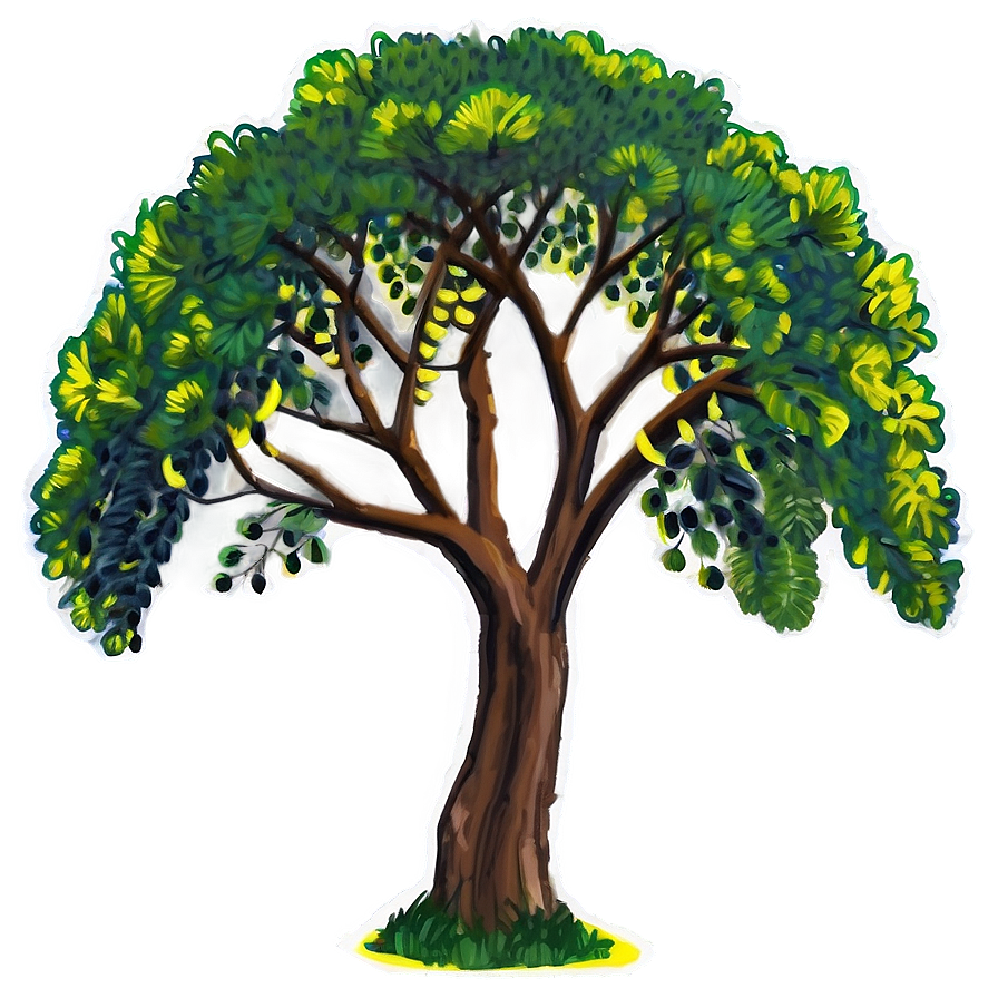 Acacia Tree Traditional Art Png Swl65 PNG Image