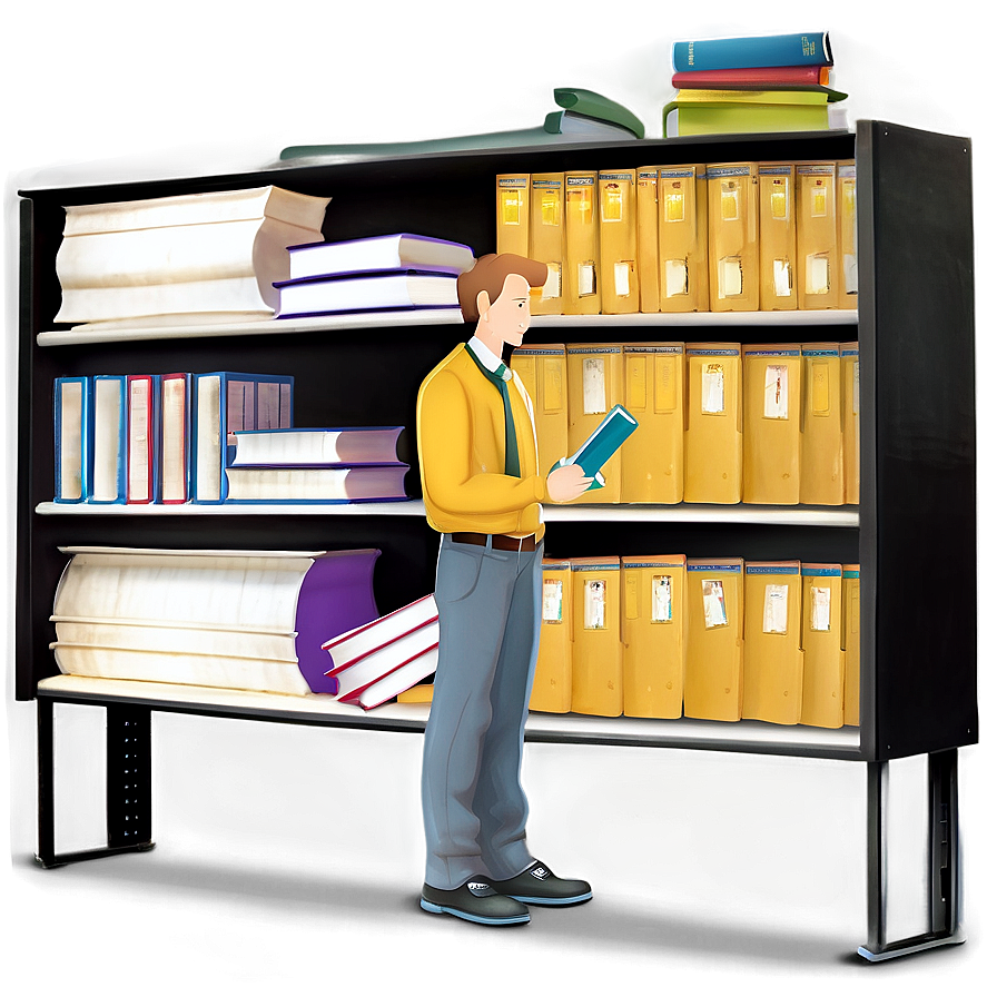 Academic Books On Shelf Png Aeh46 PNG Image